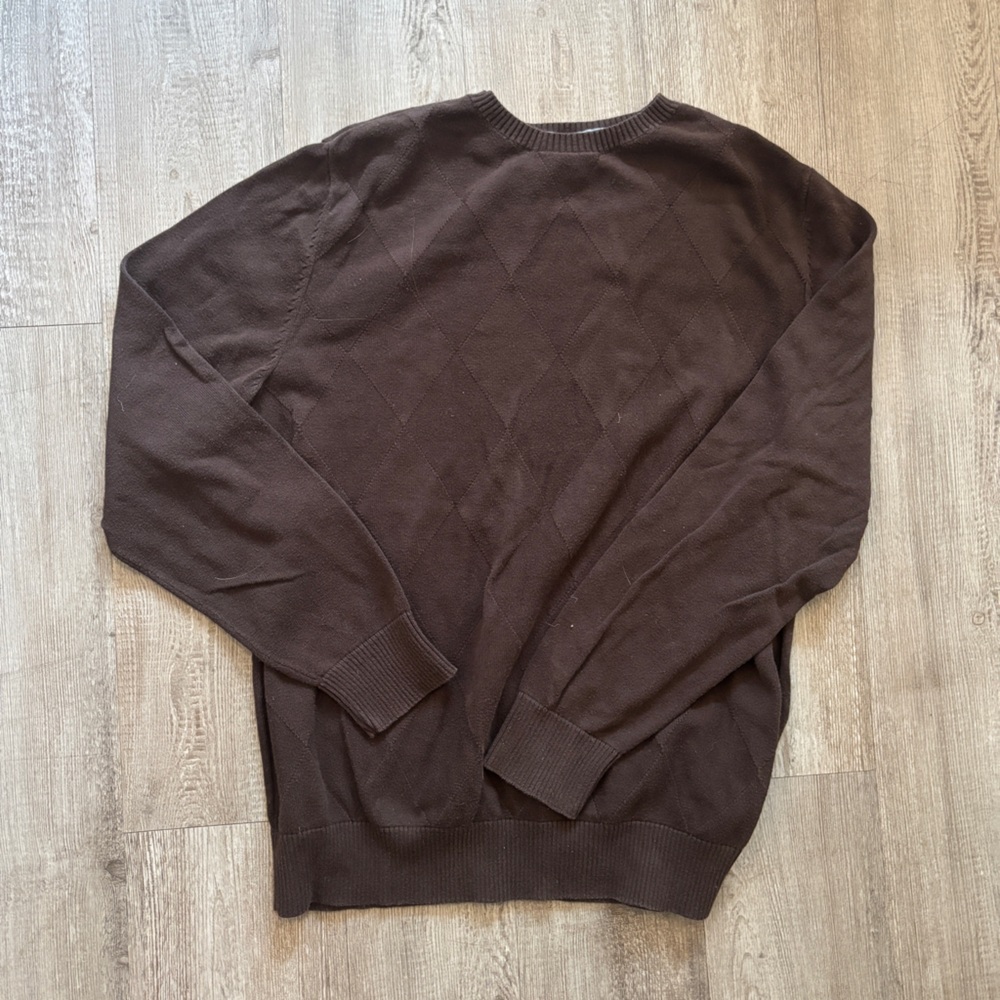 St. John's Bay Men's Chocolate Brown Crewneck Sweater